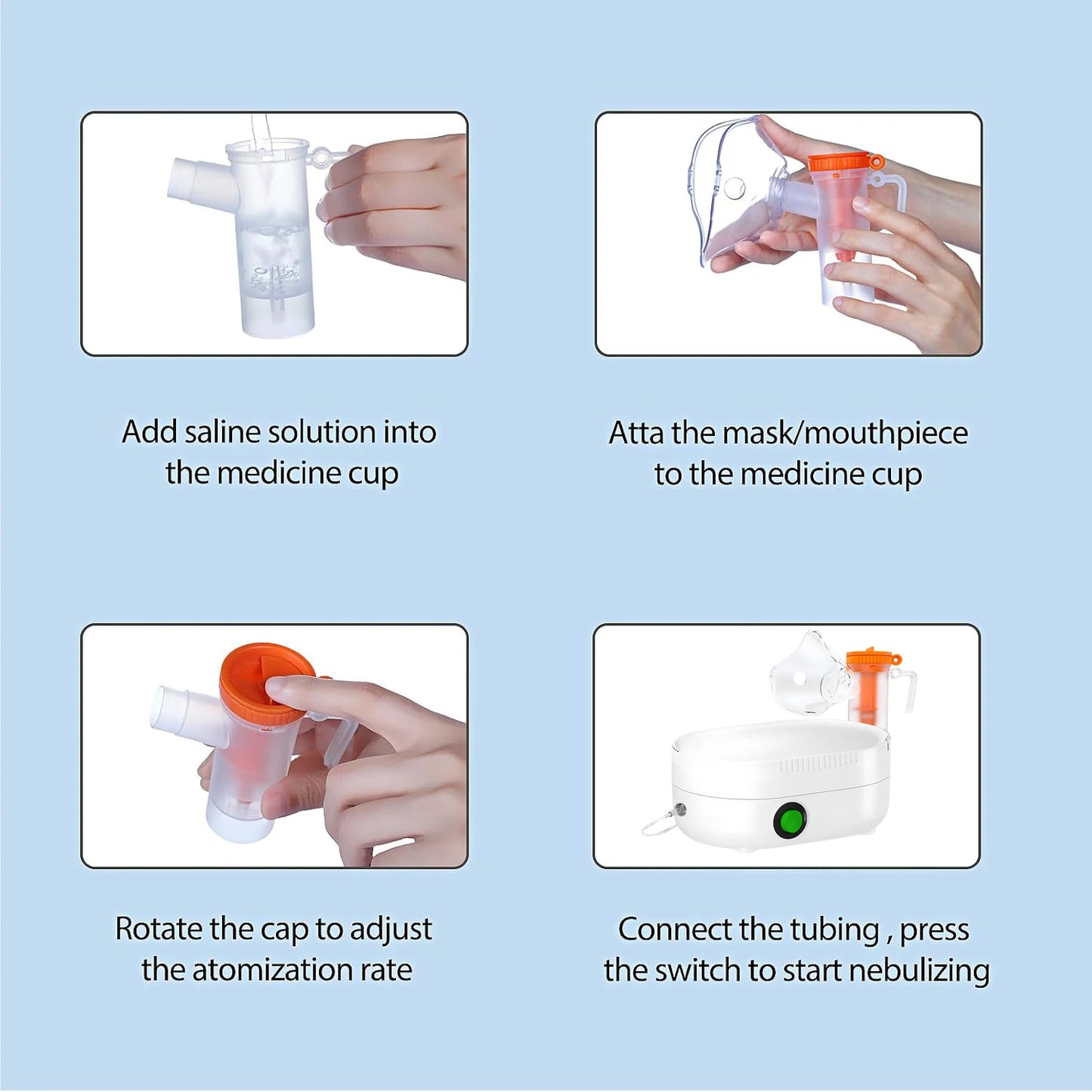 Air Compression Atomizer For Adults and Children Hand-held Medical Cough and Asthma Nebulizer Inhaler Humidifier Sprayer
