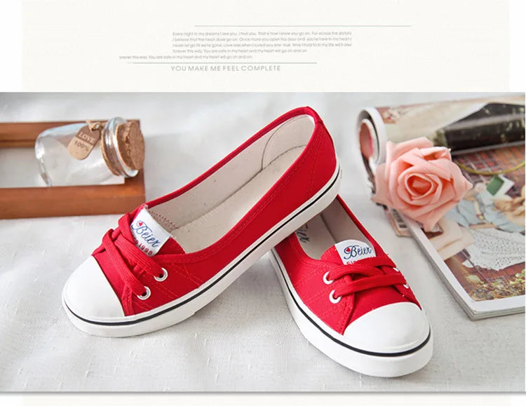 Women Shoes Female Flats Breathable Ladies Casual Canvas Shallow Sports Shoes Women's Sneakers Fashion Comfortable Sneakers