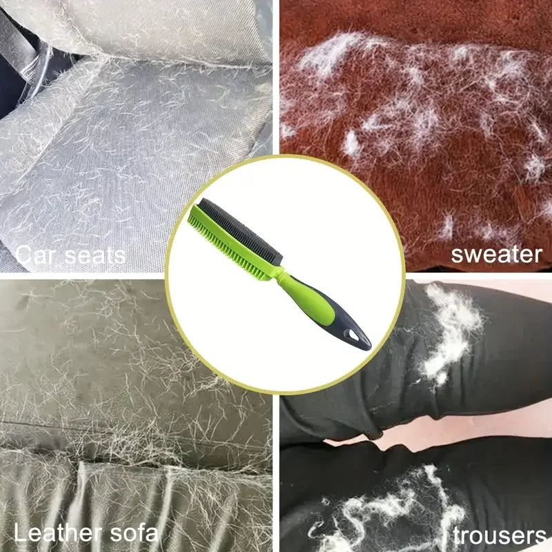 Silicone Pet Hair Brush with Massage - Dog Cat Grooming Tool, Easy Clean for Clothes Car Furniture