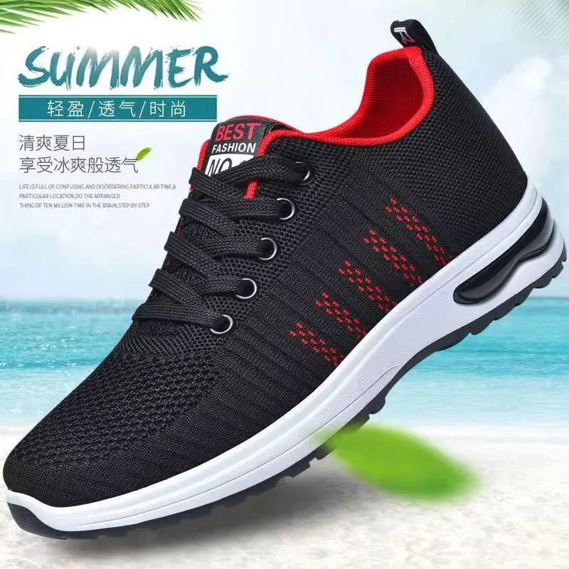 Men's Sport Shoes New Lightweight Comfortable Fashionable Casual Running Shoes Suitable for Youth Thick Bottom Running Style