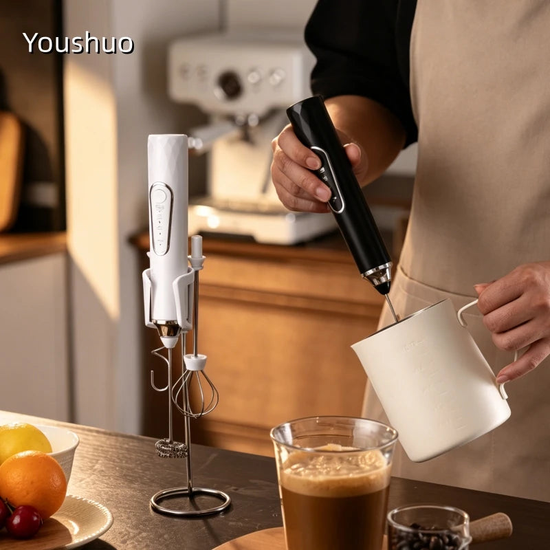 Milk Frother Electric Type-C Handheld Blender Mini Coffee Maker Whisk Mixer For Coffee Cappuccino Cream Matcha Birthday Gift