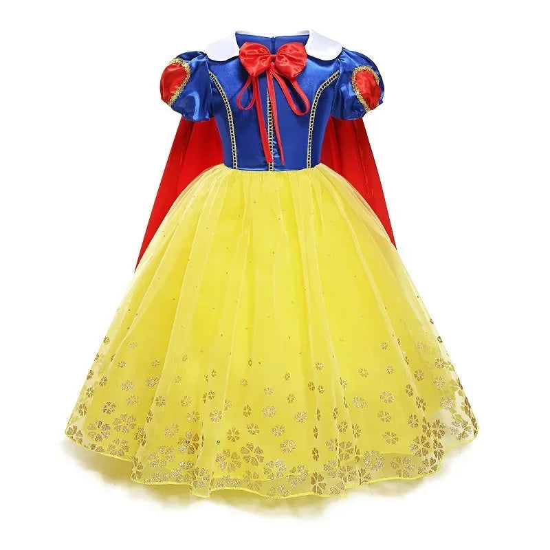Halloween Birthday Carnival Princess Costume Dress Elsa Anna Snow White Aurora Moana Rapunzel Mermaid Belle for Girls 2-8Y