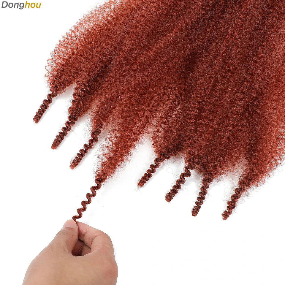 Donghou Ombre Blonde Ginger Afro Twist Hair 350 1B 30 27 613 Bug Colors Springy Twist Braiding Hair for Soft Locs Marley Braids