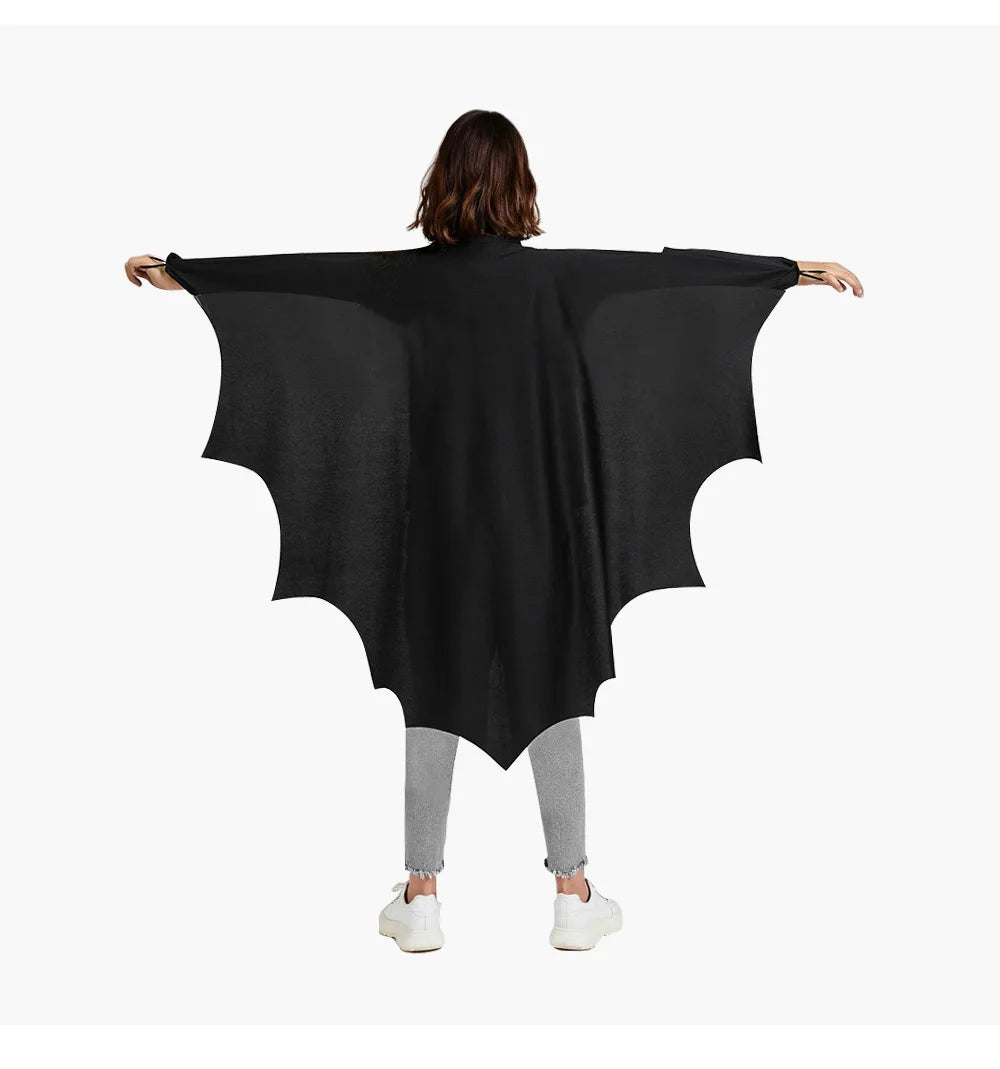 2025 New Cosplay Costumes Fashion Festival Play Halloween Bat Cape Kids Adult One-Piece Black Mask Halloween Play Costume