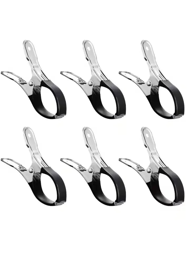 6/12pcs Durable Stainless Steel Pool Cover Clips with Plastic Handles - Heavy Duty Windproof Spring Clips Clothesline Clip