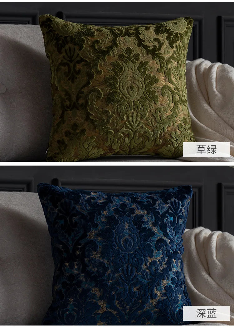 45x45/50x50cm Luxury Cut Velvet Sofa Pillow Cover Modern Nordic Cushion Case Living Room Villa Model Room Matching Velvet Back
