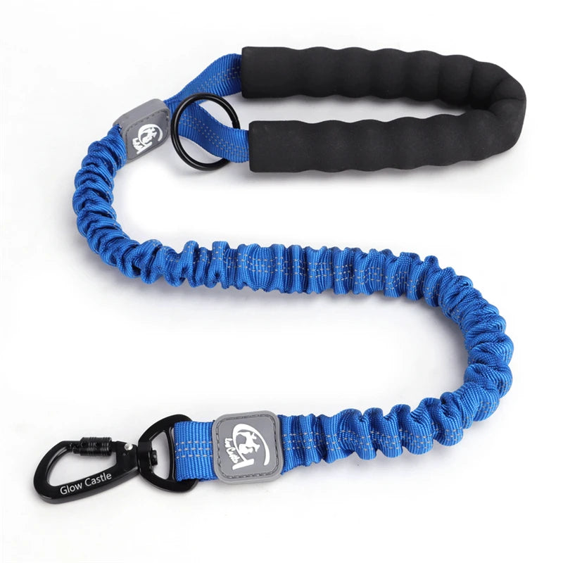50cm Short Dog Leash Big Dog Training Leash Elastic Tactical Dog Lead Strong Short Traction Rope Durable Large Dog Leash Green