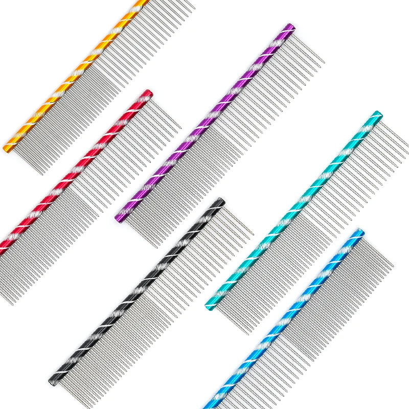 Dog Comb Long Thick Hair Fur Removal Cleaning Brush Stainless Steel Lightweight Pets Cat Grooming Combs for Dogs 16/19/20/25cm