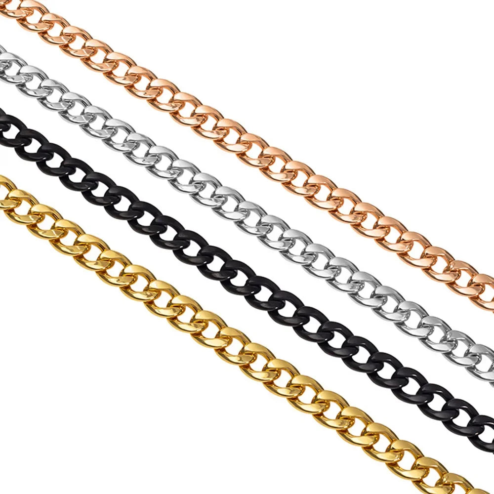 Stainless Steel Gold Chain Dog Leash Metal Chew Proof Heavy Duty Dog Leash Chain with Leather Padded Handle for Large Medium Dog