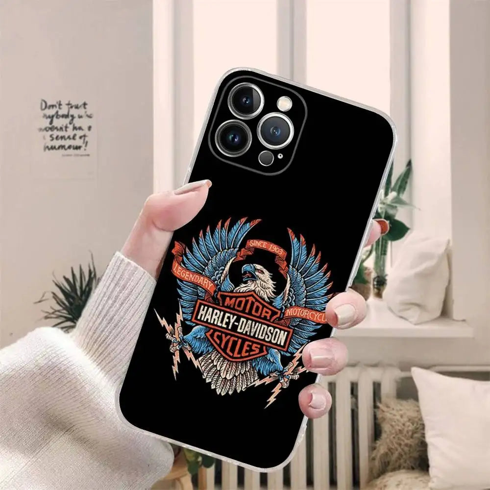 Cool H-Harley Car d-Davidson Phone Case for iPhone 17 16 15 14 13 12 11 Pro Max Plus Soft Cover Personalized DIY