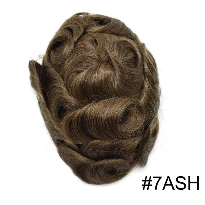 100% Density Full Lace Male Hair Prosthesis Swiss Thin Lace Men's Wig Natural Hairline Human Hair Man Hair System Wigs For Men