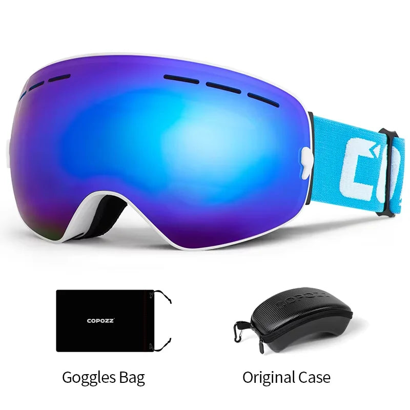 COPOZZ Brand Ski Goggles Men Women Snowboard Goggles Glasses For Skiing UV400 Protection Skiing Snow Glasses Anti-Fog Ski Mask