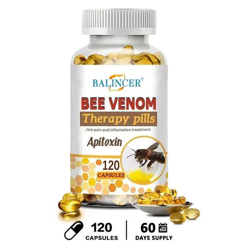 Bee Venom Extract Capsules for Relieve Joint & Knee Pain Relieve Discomfort of Bones and Joint, Non-GMO