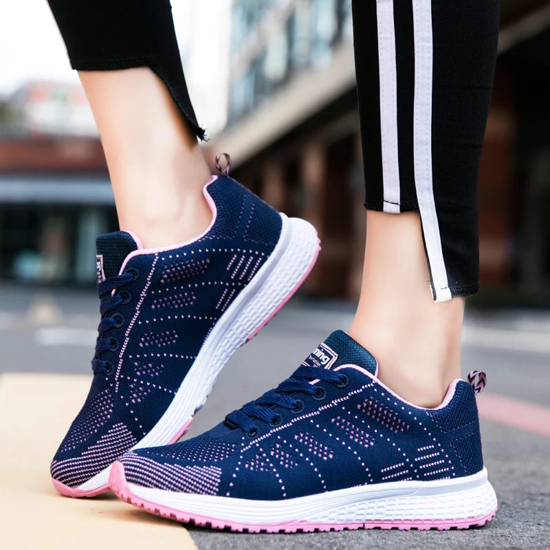 Breathable Women Running Shoes Lightweight Anti-slip Female Sports Shoes Outdoor Soft Women's Sneakers Lace Up Fashion Tennis