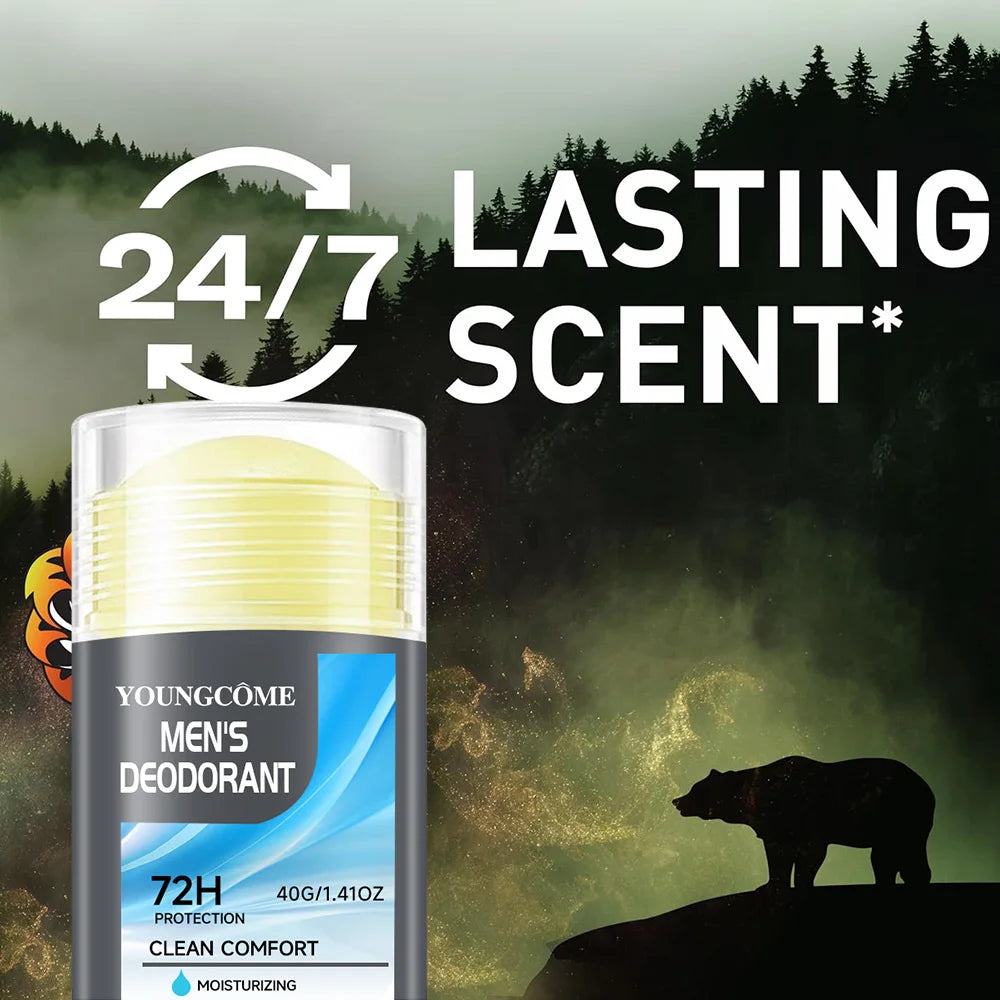 Men's 72H Deodorant Stick Anti Sweating Keep Drying Lasting Fragrance Remove Armpit Odor Underarm Refresh Sticks Fade Body Odor