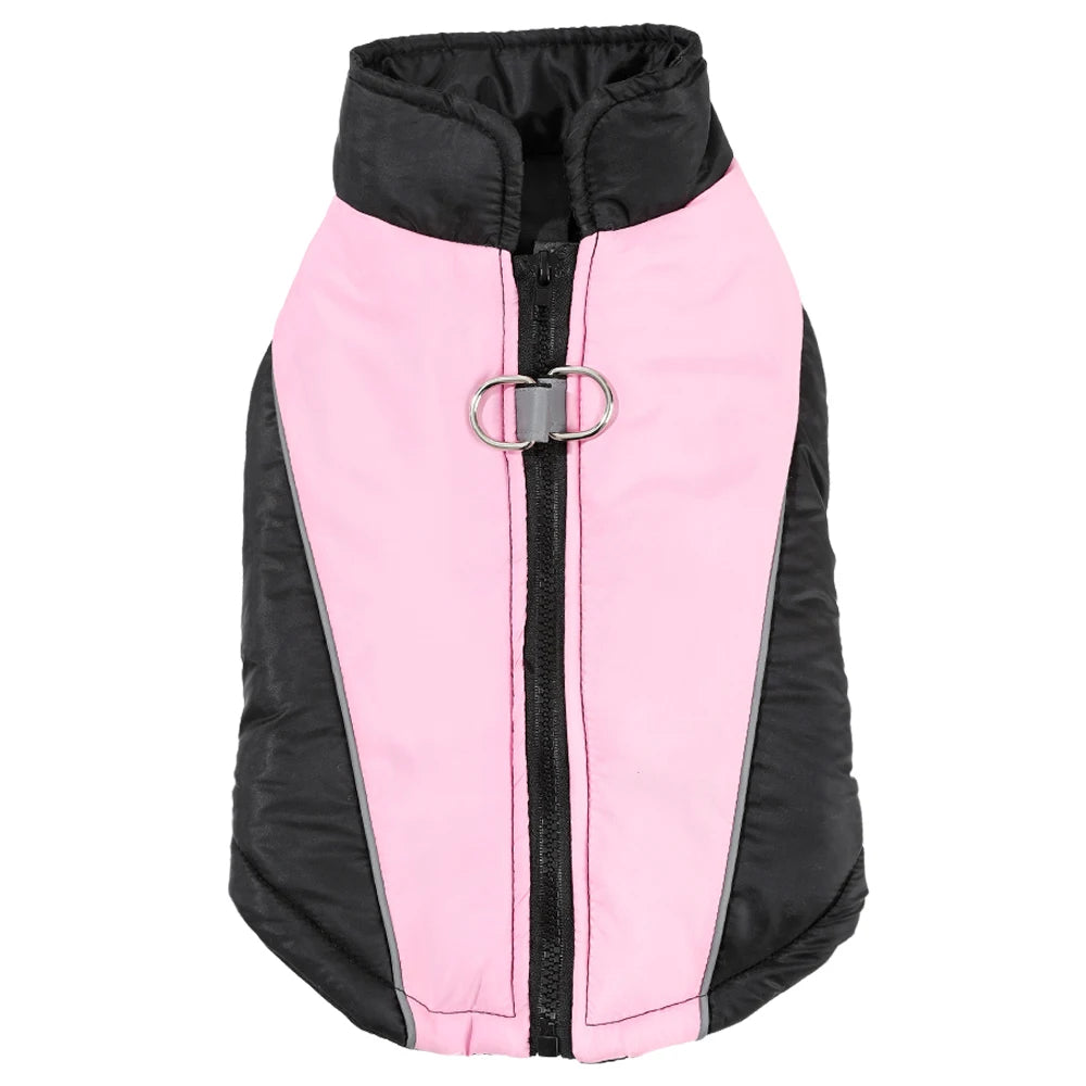 Winter Dog Clothes Reflective Waterproof Pet Jacket Vest For Small Medium Dogs Cat Chihuahua Pug Coat With D-ring Pug Outfits