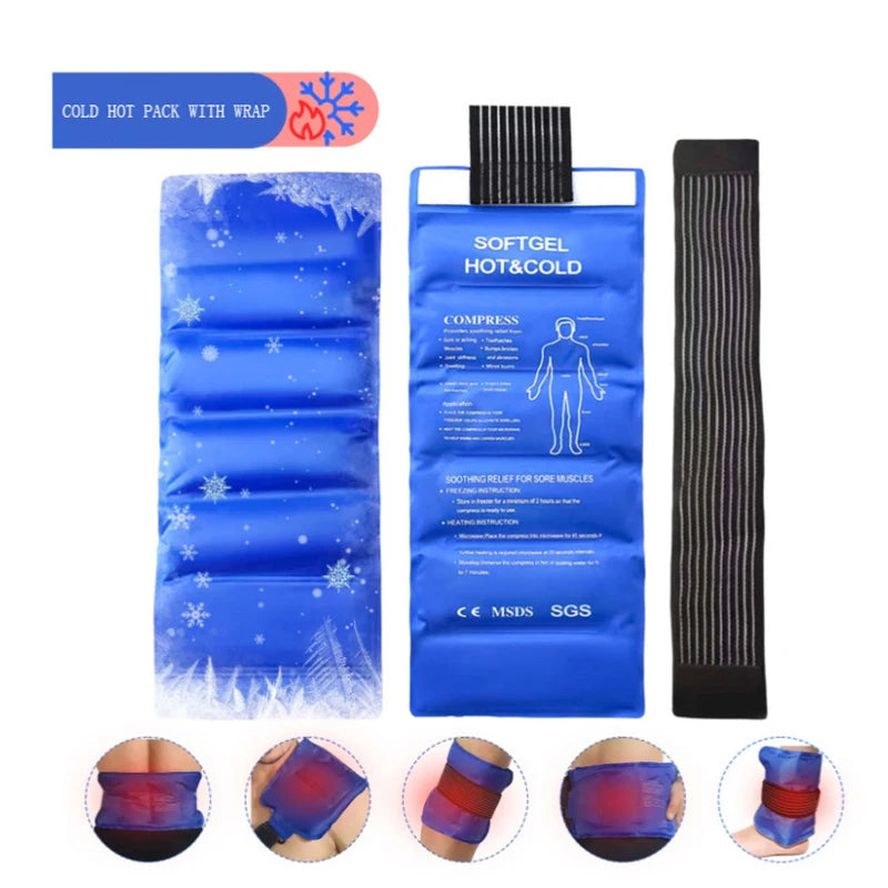 【C】1Pc Multipurpose Gel Ice Sleeve Elbow Knee Ankle Ice Pack Hand Ice Wrap Gel For First Aid Sports Muscle Pain Ice Heat Pad