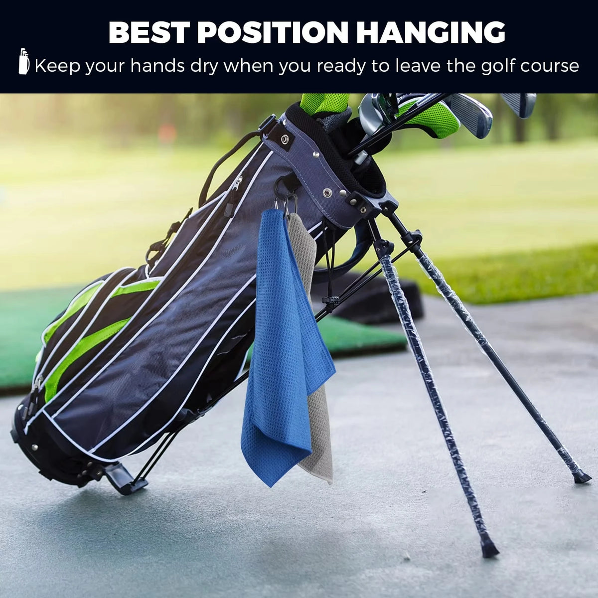 Golf Towel Microfiber Fabric For Golf Lovers Soft Absorbent Golf Club Cleaner Rag Clip Golf Accessories Golf Club Cleaning Towel