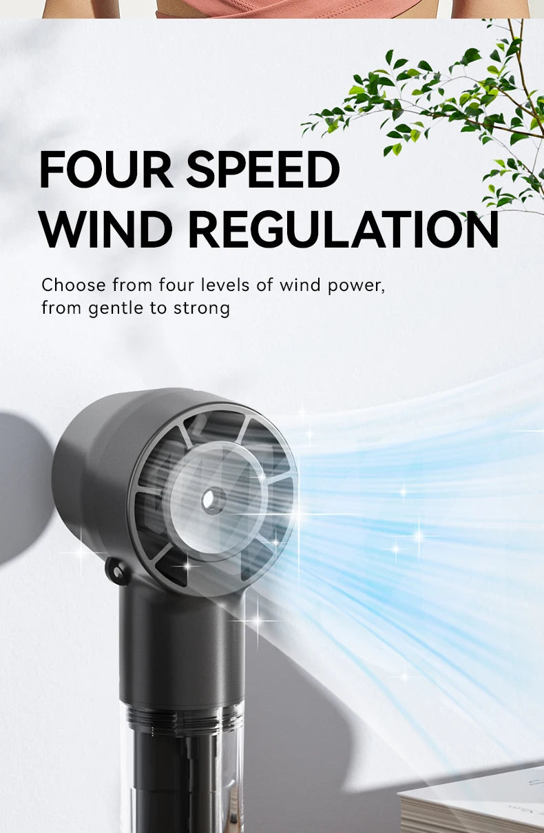HOMEFISH Handheld Misting Fan Portable Mister Fan  Rechargeable Spray Water Mist Fans Mini Cooling Mister Fans with 4 Speed Wind