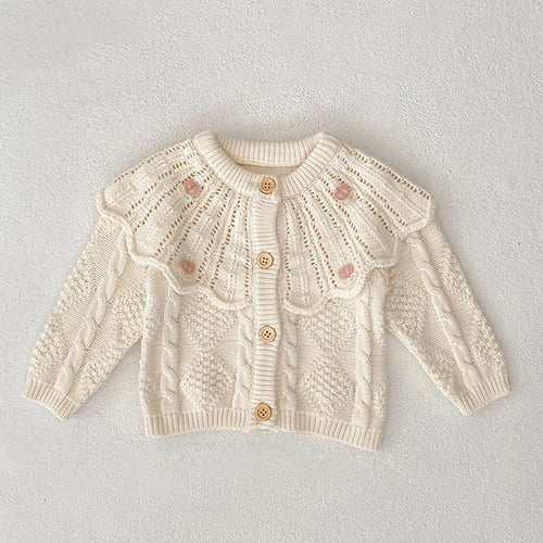 2025 New Autumn 0-3Yrs Newborn Baby Girls Sweater Coat Infant Baby Girls Knitting Cardigan Sweater Long Sleeve Cardigan Coat