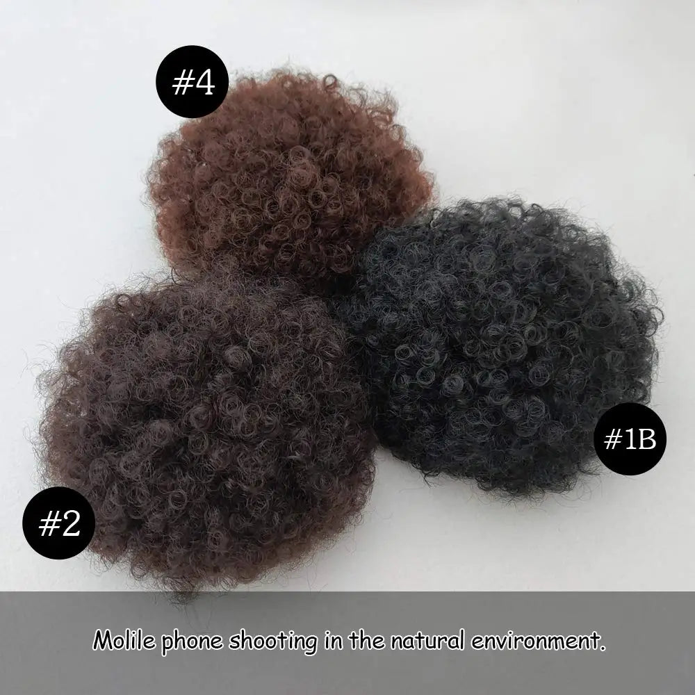 Synthetic Large Afro Puff Drawstring Ponytail Kinky Curly Bun HairPiece African American Clip in Updo Extensions for Black Women