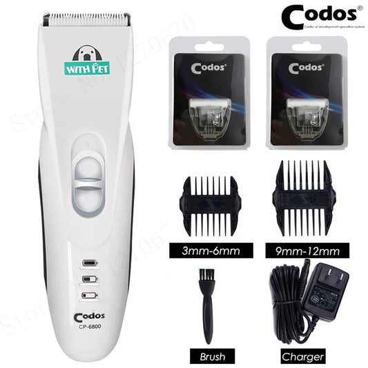 Codos CP-6800 Professional Dog Hair Trimmer Rechargeable Electric Pet Clipper Cat Grooming Shaver Cutter Animals Haircut Machine