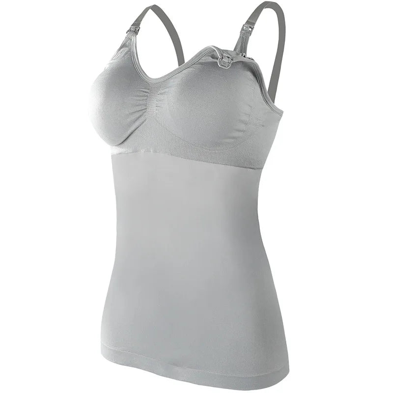 Summer Solid Clolor Sleeveless Nursing Clothes Women Pregnant Tank Top Plus Size Maternity Clothing Breastfeeding Vest