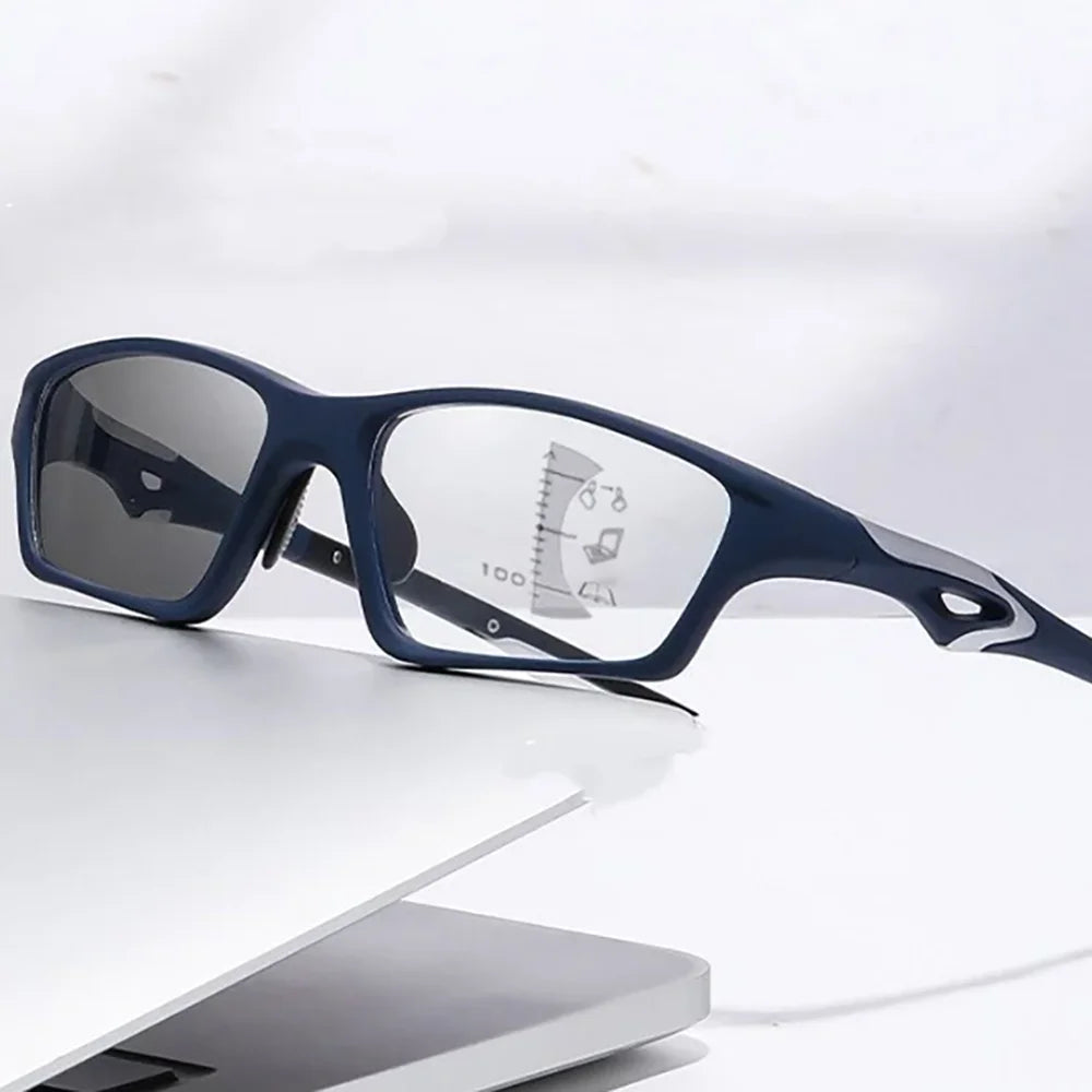 1pc Men TR90 Bifocal Anti Blue Light Reading Glasses Photochromic Presbyopic Sports Glasses for Outdoor Fishing Daily Use