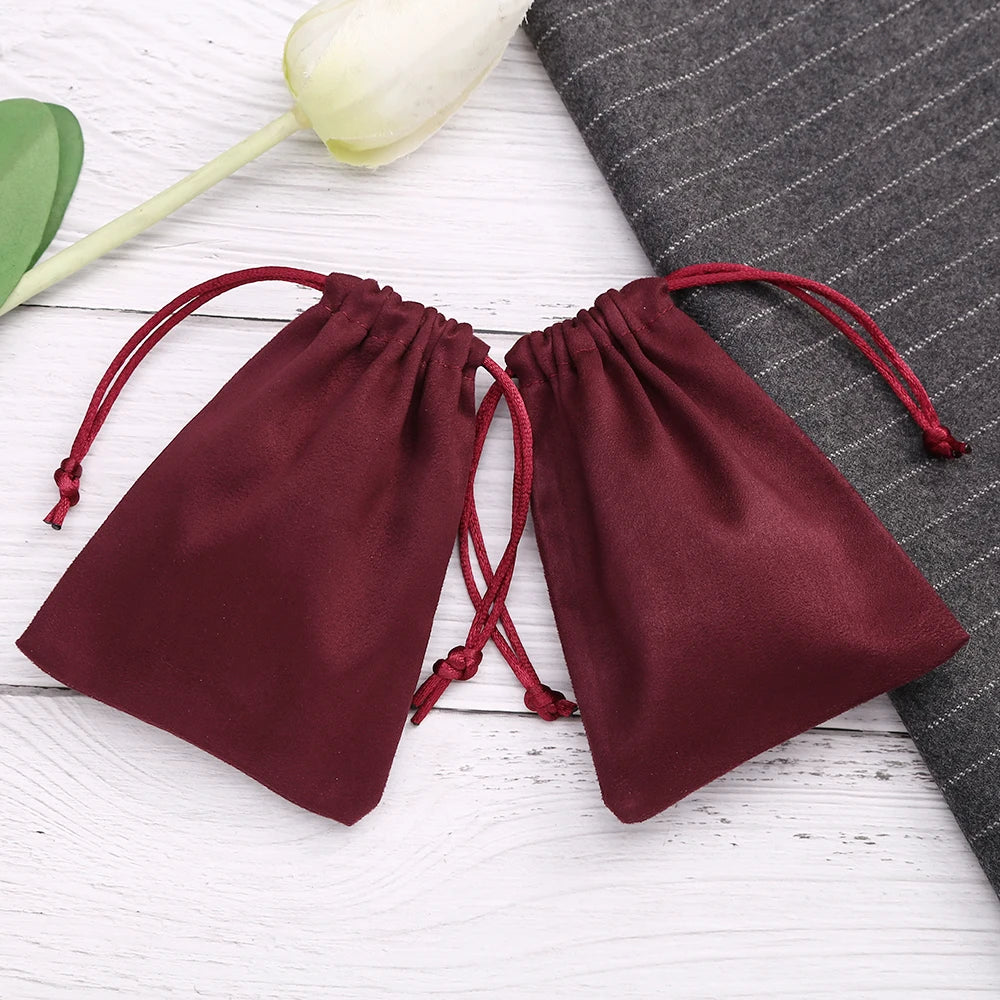 50pcs 7x9cm Light Blue Flannel Drawstring Packing Jewelry Packaging Display Luxury Velvet Suede Pouches Wedding Favors Gift Bags