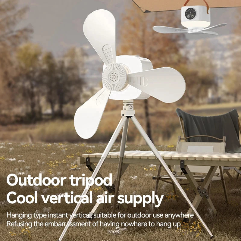 Portable Outdoor Camping Tent Fan New Remote Control Household Ceiling Fan Lighting Durable Rechargeable 3600mah