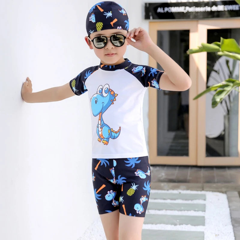 New Kids Swimsuit Medium Kids Baby Split Suit Swim Trunks Light Short Sleeve Beach Swimsuit Boys Swimsuit Swim Trunks Quick Dry