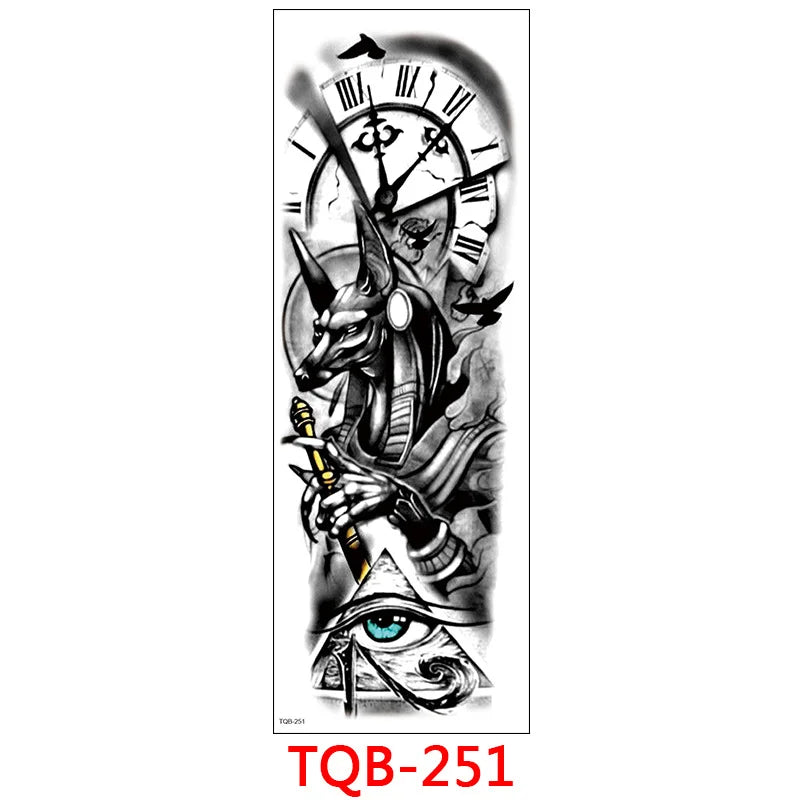 Large Arm Tattoo Stickers for Men Sleeve Waterproof Temporary Tattoo Bear Wolf Tiger Animal Fake Tattoo for Women Body Decor