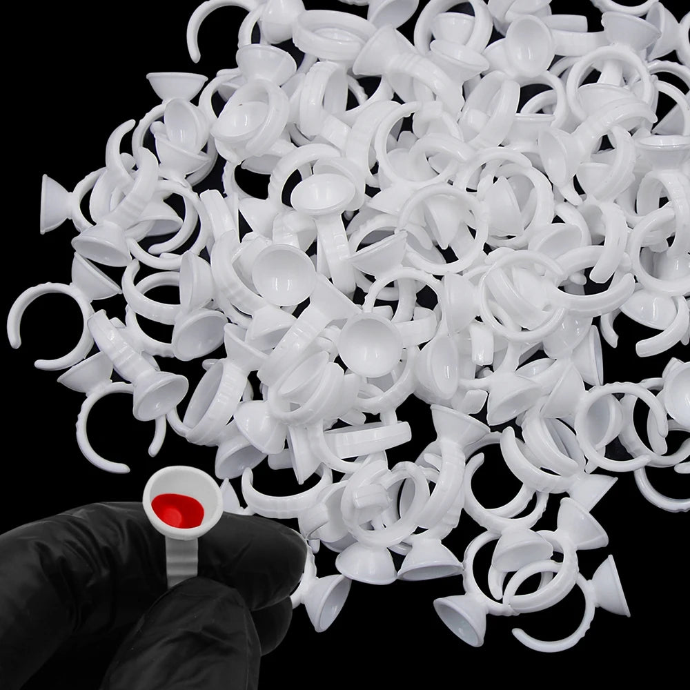 100/500/1000PCS Tattoo Rings Cups S/M/L Disposable Permanent Makeup Ring Plastic Tattoo Ink Pigment Ring for Tattoo Accessories