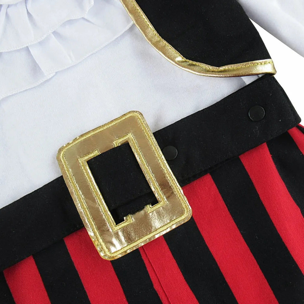 Baby Pirate Costumes Infant Carnival Purim Costume Boys Captain Cosplay Romper Halloween Outfits Fancy Clothe with Pirate Hat