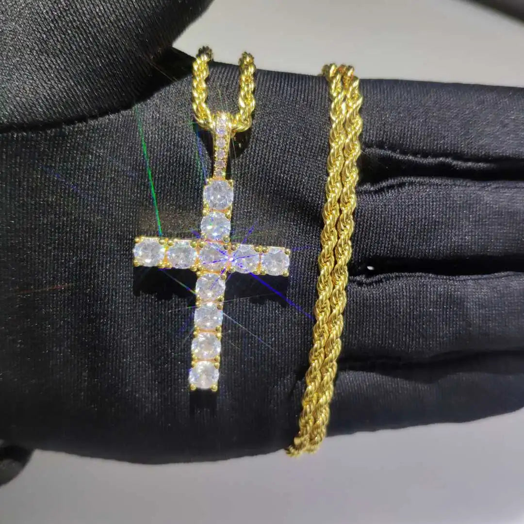Hip Hop Exquisite Jewelry Iced Out Cross Pendant Quality Sparkling Men and Women Styles Dispatch on Behalf Wholesale